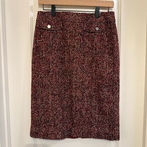 Nordstrom Collection red multi tweed wool silk blend business casual office 4